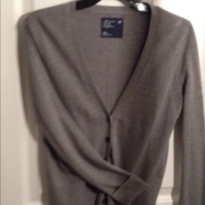 Long Sleeve Grey Button up Sweater